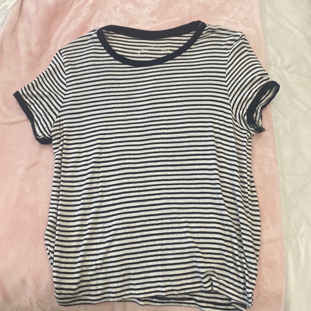 black and white stripped shirt